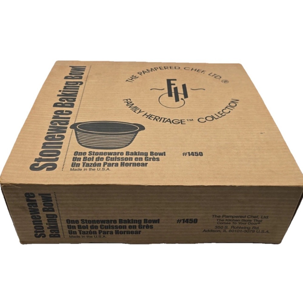 The Pampered Chef Stoneware Baking Bowl 1450 Family Heritage Collection